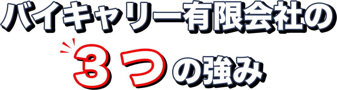 バイキャリー有限会社の３つの強み